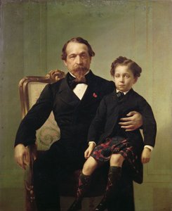 Portrait of the Emperor Louis-Napoleon Bonaparte (1808-73) and his son, Prince Napoleon Eugene Louis Jean Joseph Bonaparte (1856-79) 